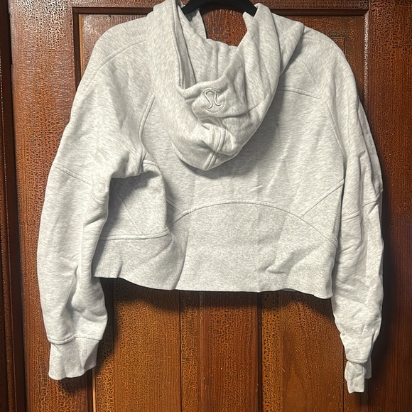 Heathered core light grey gray marl scuba oversized half zip hoodie xs/s - Picture 3 of 3